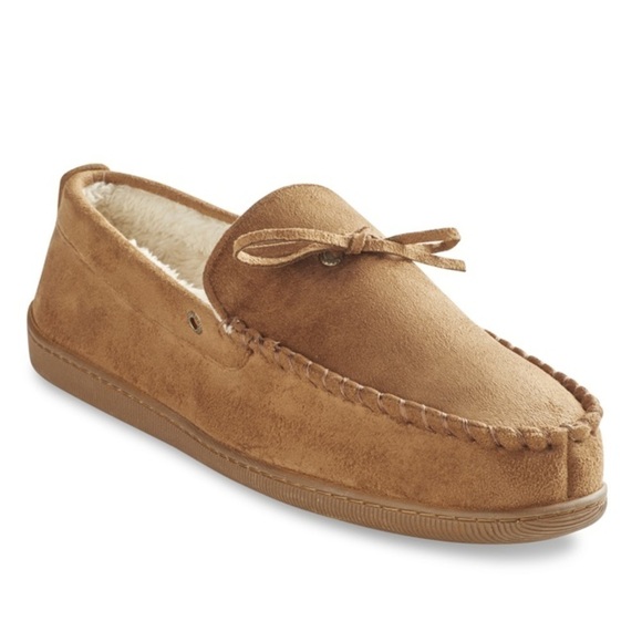 DOCKERS mens moccasin slippers tan suede size 11-12 - Picture 1 of 10
